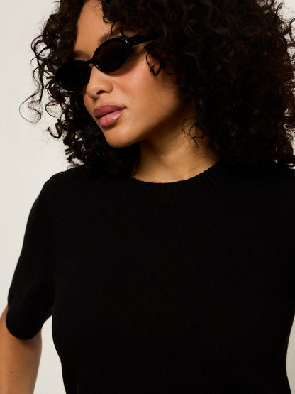 Perfect Sweater Tee Black | Sanctuary Clothing