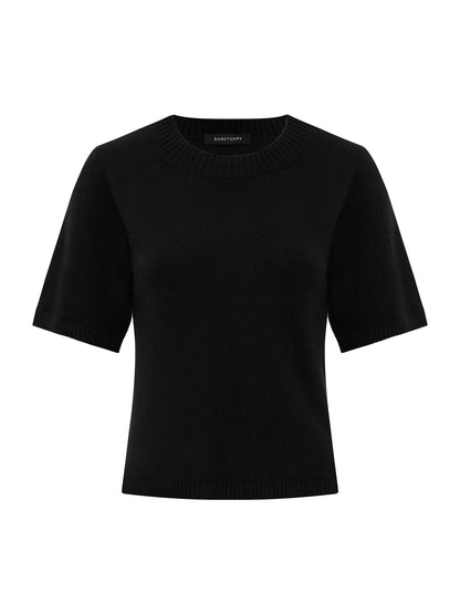 Perfect Sweater Tee Black | Sanctuary Clothing