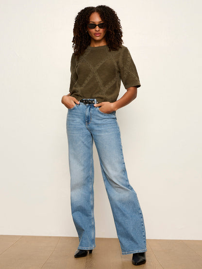 Diamond Stitch Sweater Tee Kalamata | Sanctuary Clothing