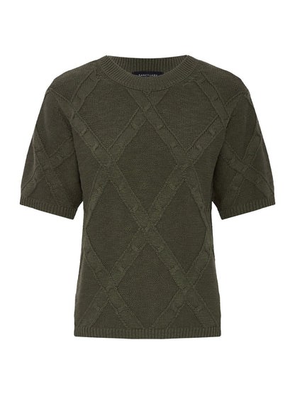 Diamond Stitch Sweater Tee Kalamata | Sanctuary Clothing