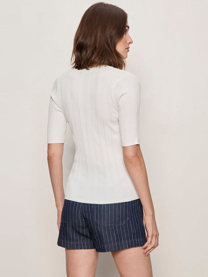 AIR OF EASE HALF SLEEVE TEE CHALK | Sanctuary Clothing