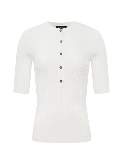 AIR OF EASE HALF SLEEVE TEE CHALK | Sanctuary Clothing