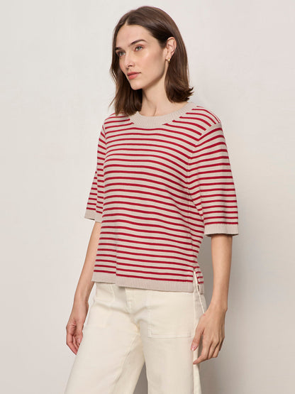 SWEATER TEE OPAL/RASPBERRY STRIPE | Sanctuary Clothing