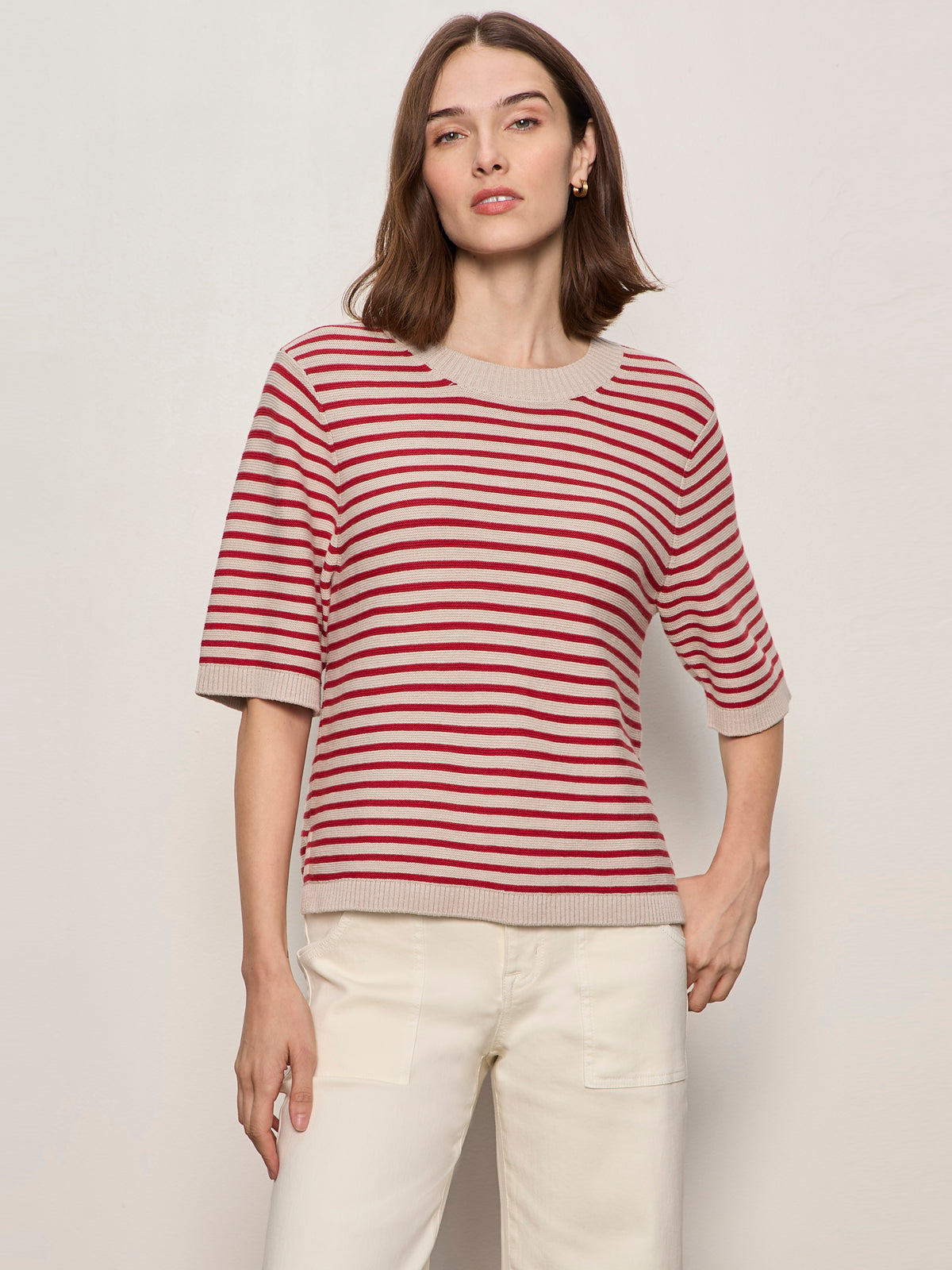 SWEATER TEE OPAL/RASPBERRY STRIPE | Sanctuary Clothing