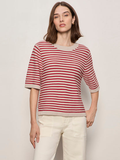 SWEATER TEE OPAL/RASPBERRY STRIPE | Sanctuary Clothing