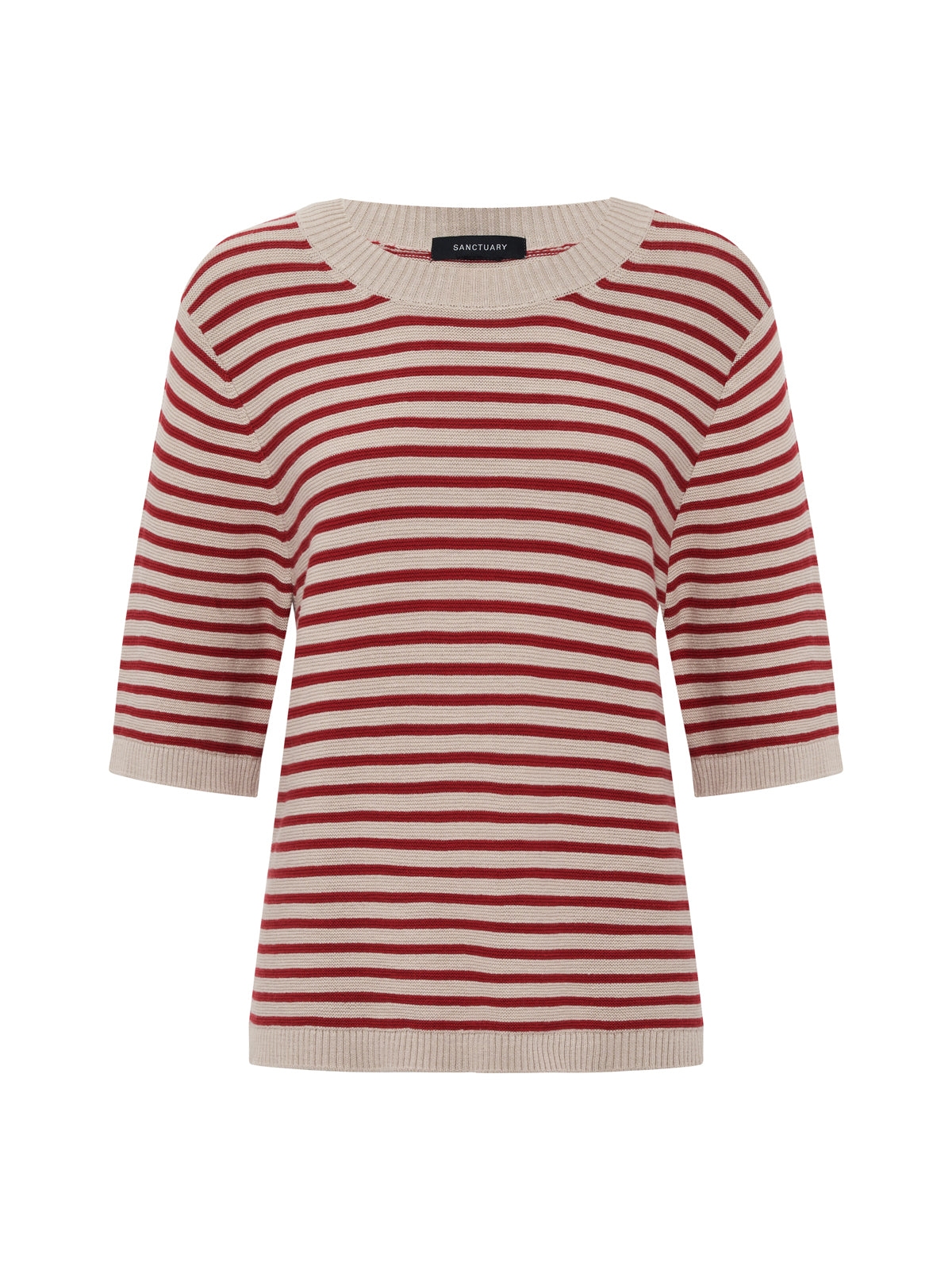 SWEATER TEE OPAL/RASPBERRY STRIPE | Sanctuary Clothing
