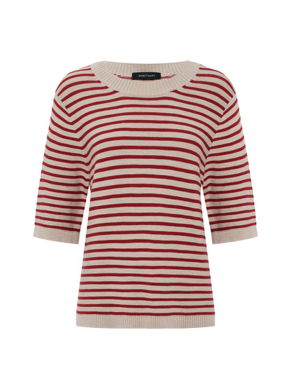 SWEATER TEE OPAL/RASPBERRY STRIPE | Sanctuary Clothing