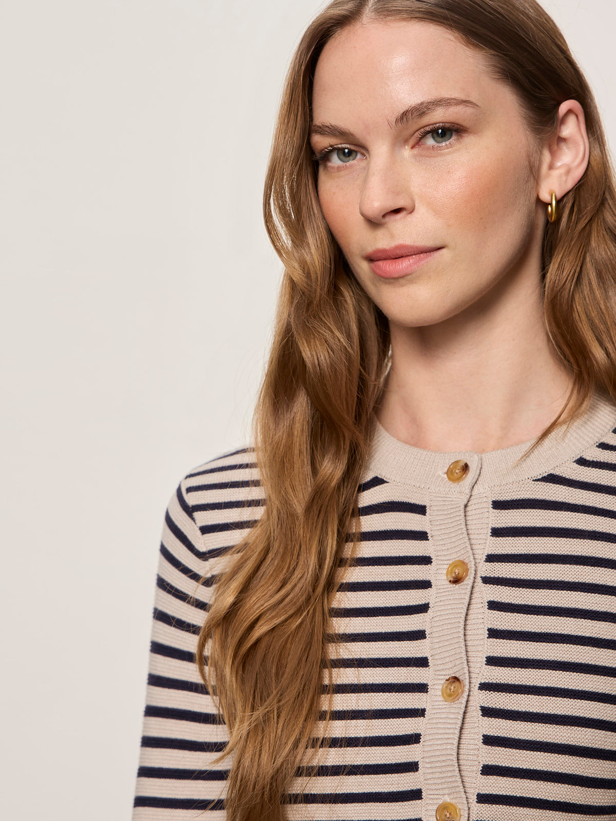 EVERYDAY HENLEY SWEATER DARK OPAL/INKSTORM STRIPE | Sanctuary Clothing