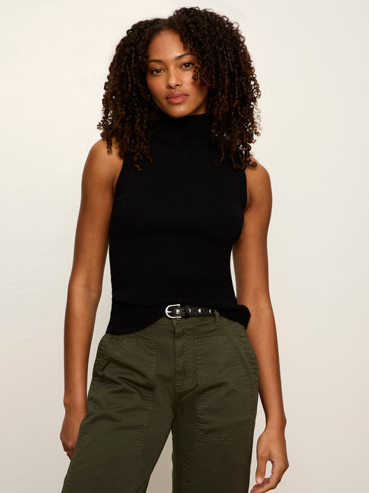 Nova Mock Neck Tank Black | Sanctuary Clothing