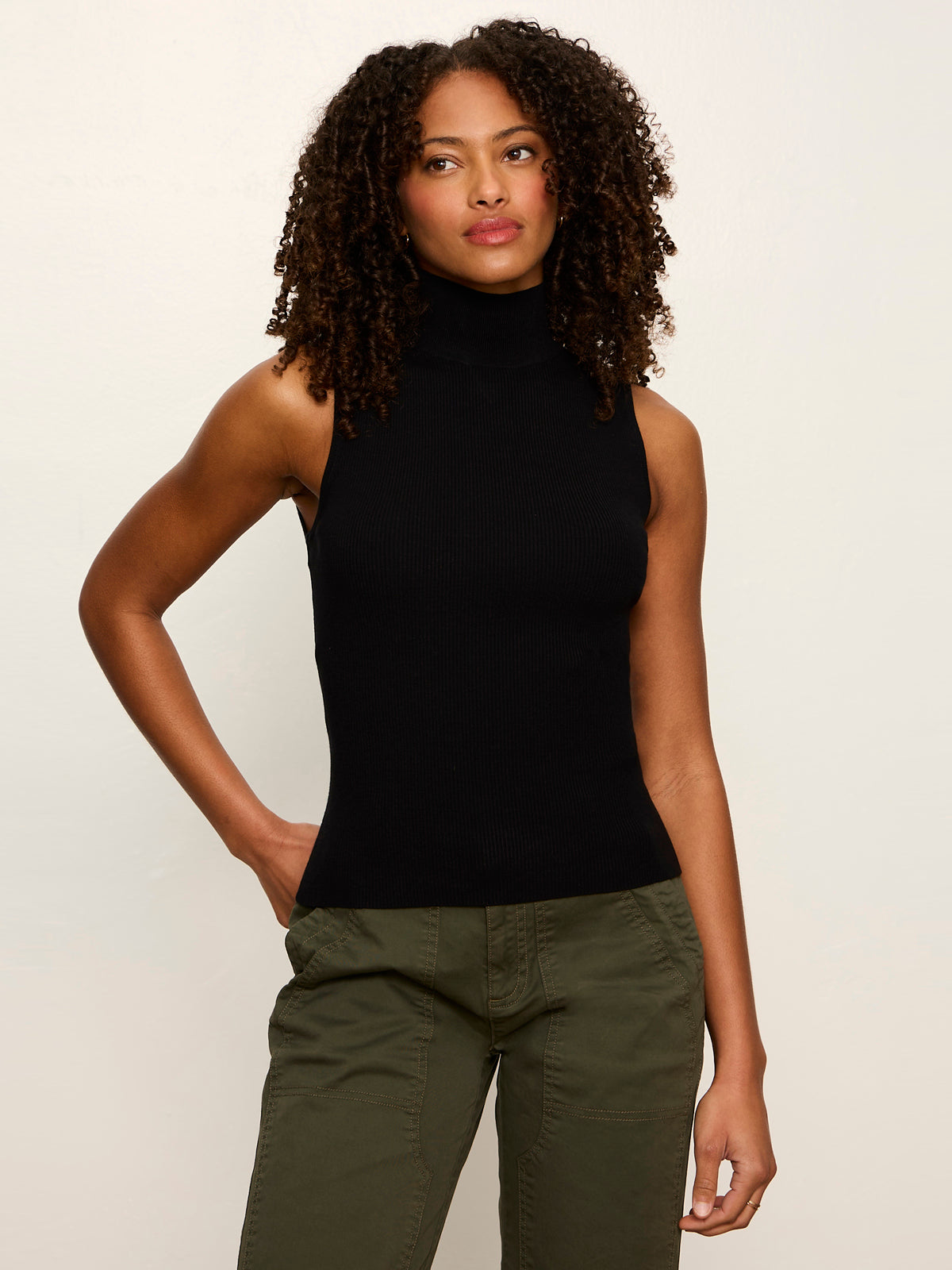 Nova Mock Neck Tank Black | Sanctuary Clothing