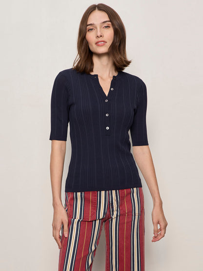 AIR OF EASE HALF SLEEVE TEE NAVY BLAZER | Sanctuary Clothing
