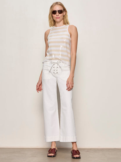 SUMMER SHINE SEQUIN SHELL SUMMER SAND / WHITE STRIPE | Sanctuary Clothing