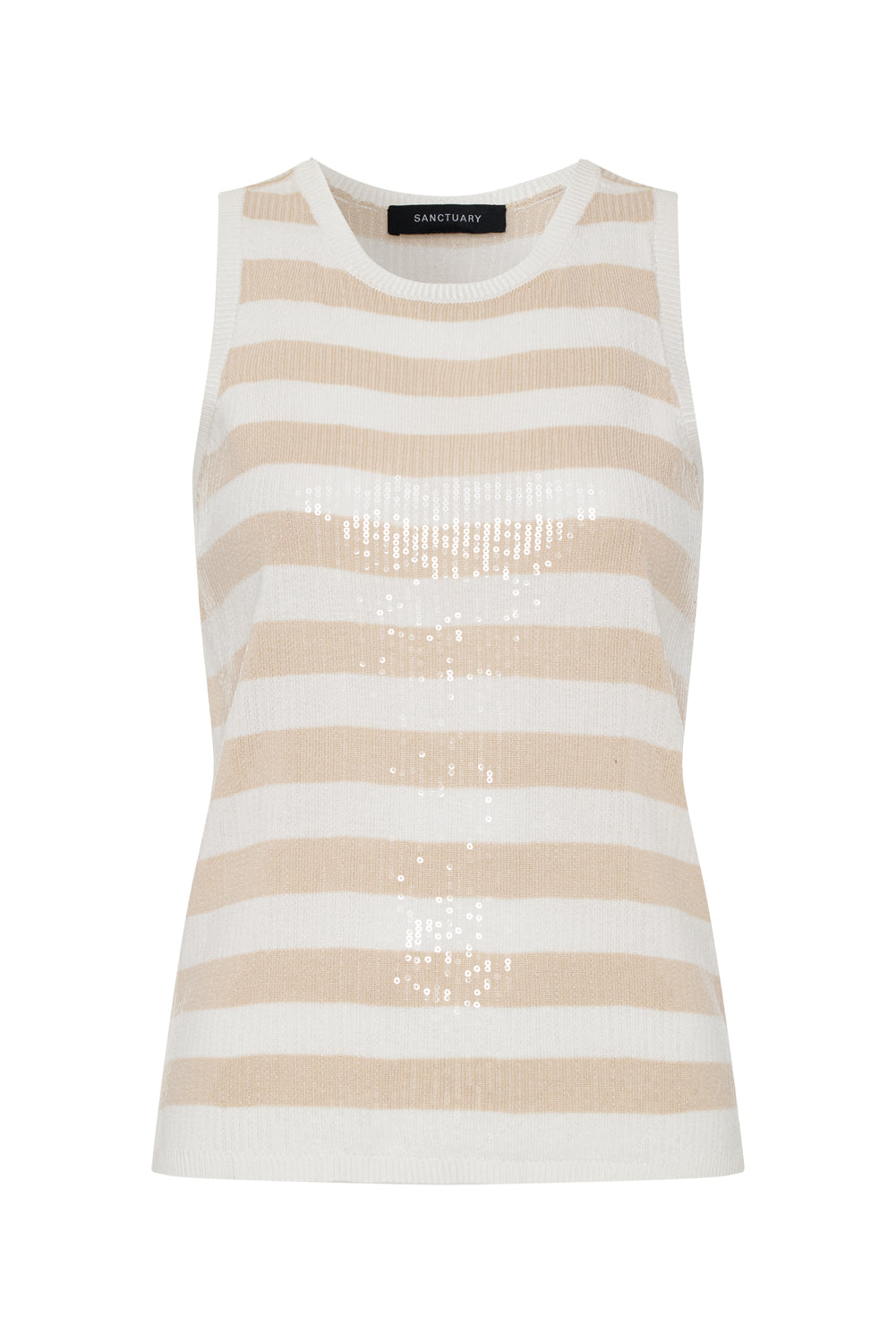 SUMMER SHINE SEQUIN SHELL SUMMER SAND / WHITE STRIPE | Sanctuary Clothing