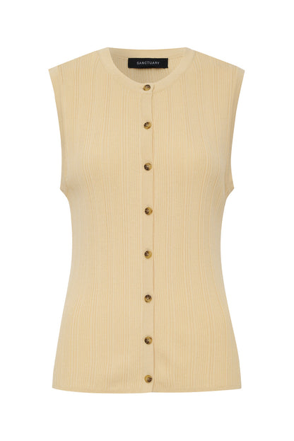 MANHATTAN RIB BUTTON CARDI BANANA | Sanctuary Clothing