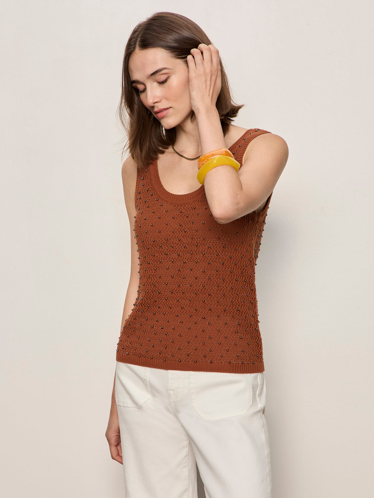 DUNE STUDDED TANK ANCIENT CLAY | Sanctuary Clothing