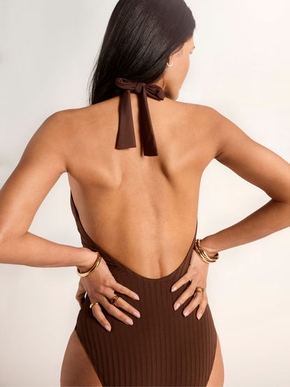 HALTER MIO W/ REMOVABLE CUPS ESPRESSO | Sanctuary Clothing