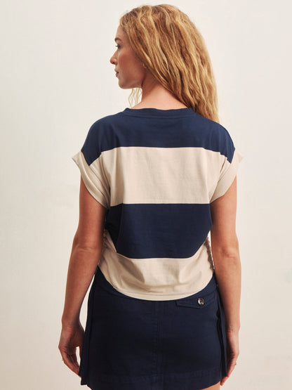 ALL DAY RUCHED TEE NAVY BLAZER/DARK OPAL RUGBY | Sanctuary Clothing