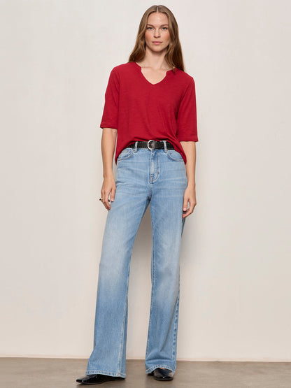 DOLCE NOTCH NECK TEE RED BERRY | Sanctuary Clothing