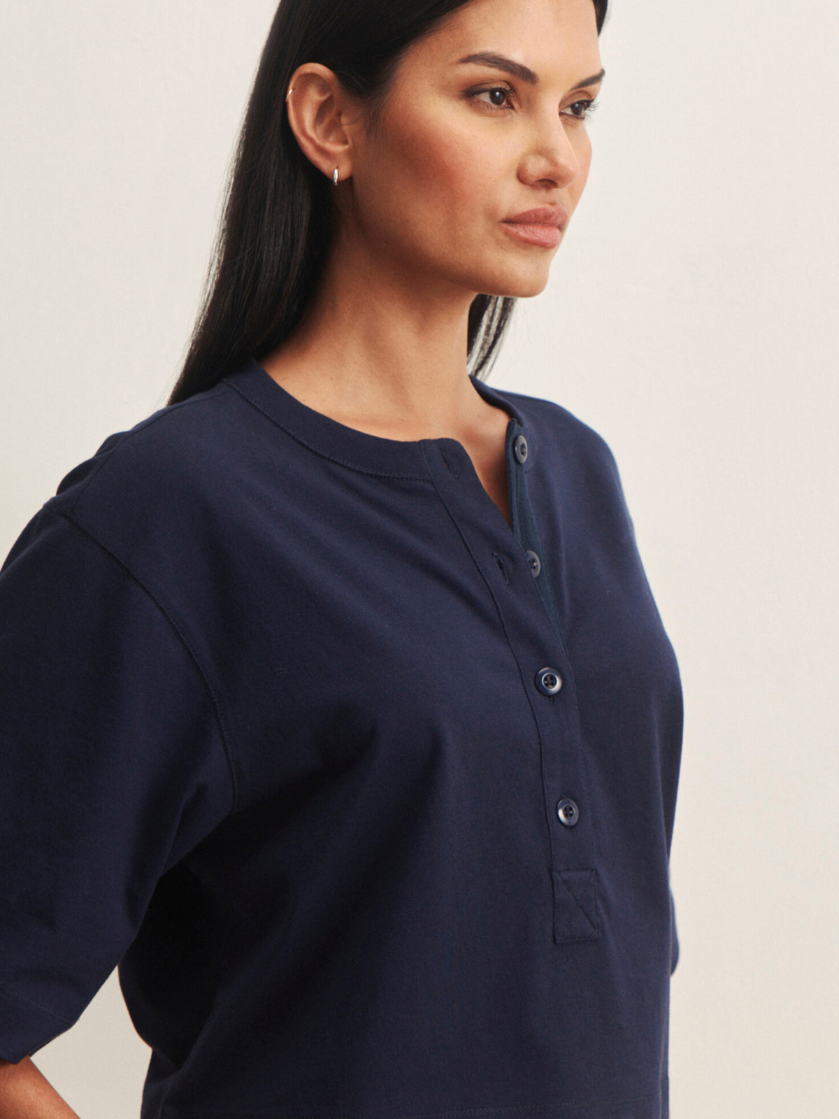 FREYA PLACKET TEE NAVY BLAZER | Sanctuary Clothing