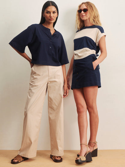 FREYA PLACKET TEE NAVY BLAZER | Sanctuary Clothing