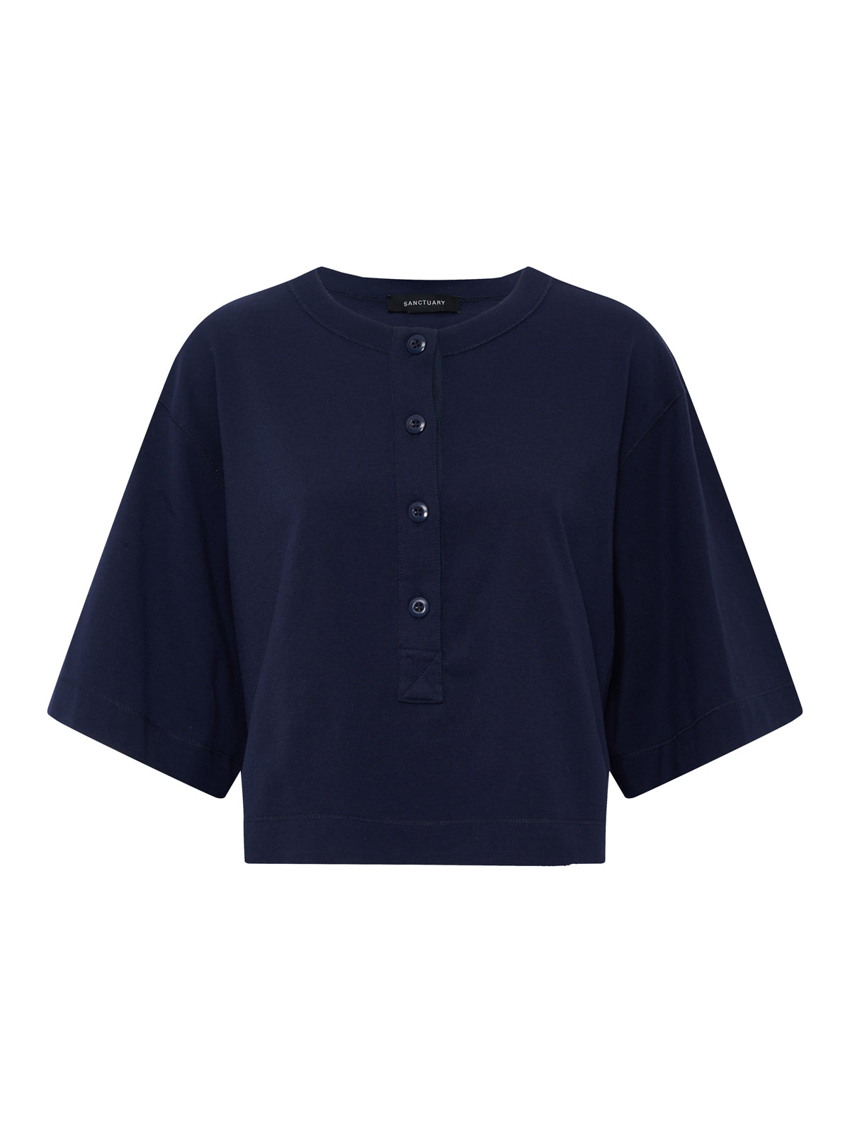 FREYA PLACKET TEE NAVY BLAZER | Sanctuary Clothing