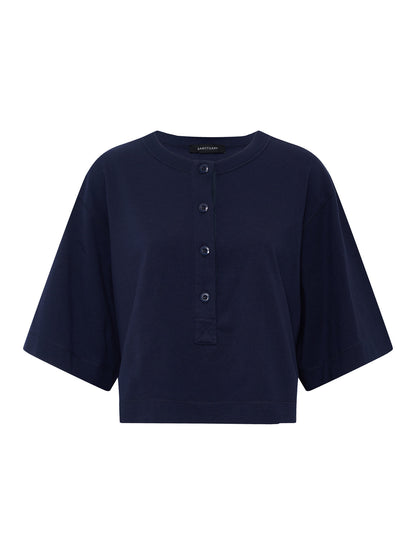 FREYA PLACKET TEE NAVY BLAZER | Sanctuary Clothing