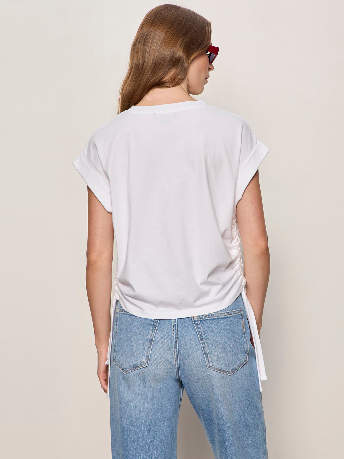 ALL DAY RUCHED TEE WHITE | Sanctuary Clothing
