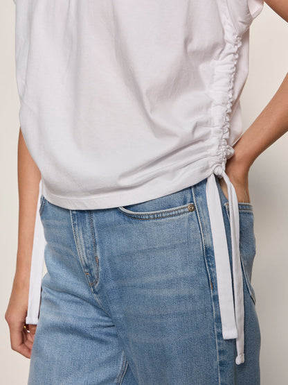 ALL DAY RUCHED TEE WHITE | Sanctuary Clothing