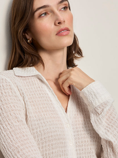 JUNO TEXTURED BUTTON FRONT CHALK | Sanctuary Clothing