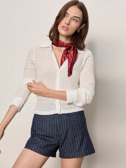 JUNO TEXTURED BUTTON FRONT CHALK | Sanctuary Clothing