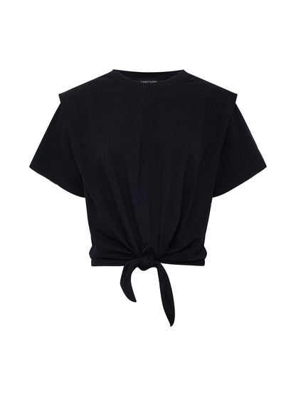 GOOD TO GO TIE FRONT TEE BLACK | Sanctuary Clothing