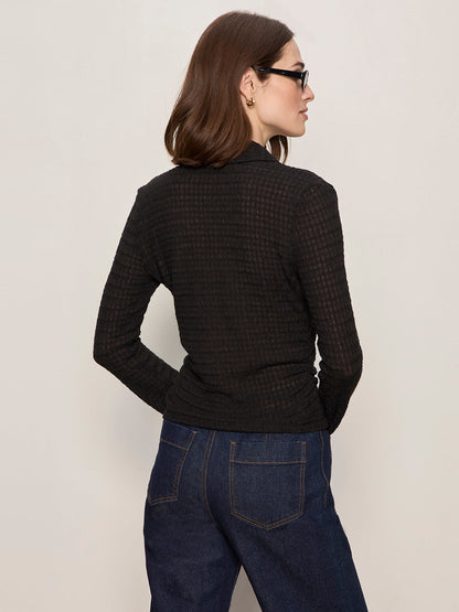 JUNO TEXTURED BUTTON FRONT BLACK | Sanctuary Clothing