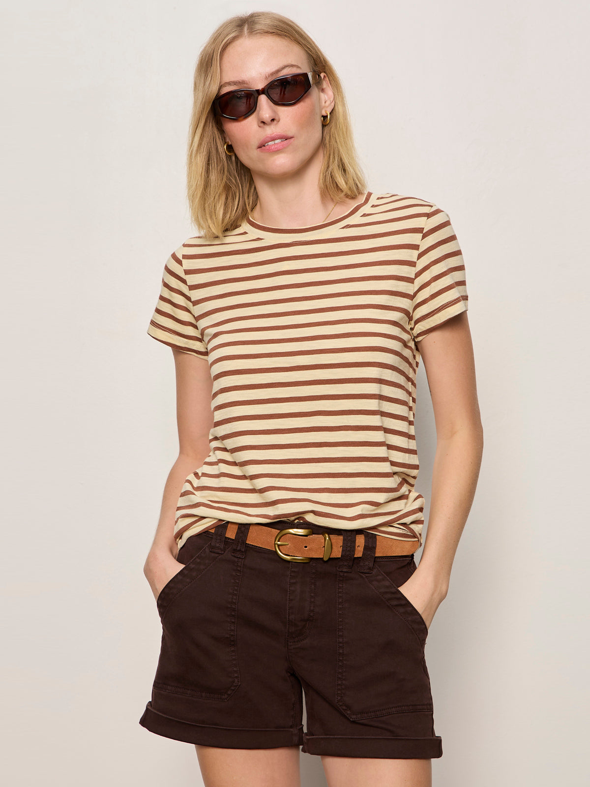 THE PERFECT TEE CHOCO BANANA STRIPE | Sanctuary Clothing