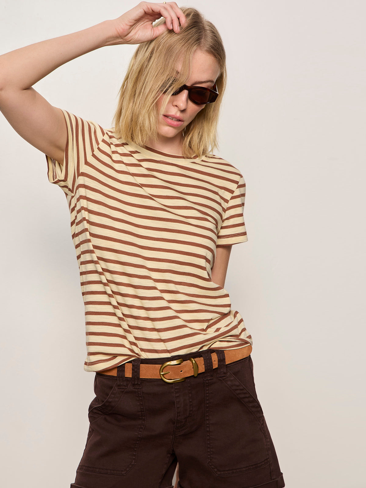 THE PERFECT TEE CHOCO BANANA STRIPE | Sanctuary Clothing