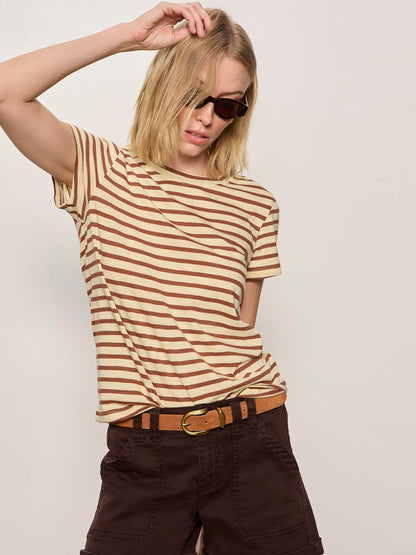 THE PERFECT TEE CHOCO BANANA STRIPE | Sanctuary Clothing