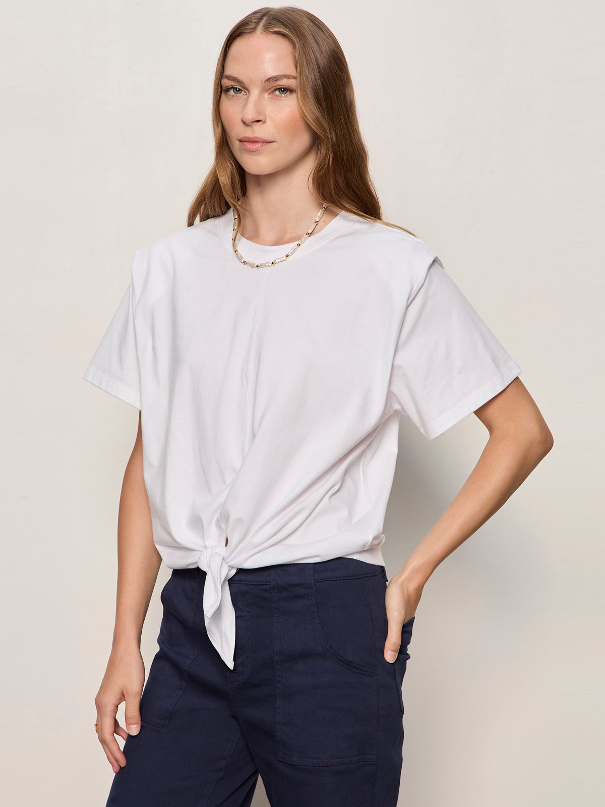 GOOD TO GO TIE FRONT TEE WHITE | Sanctuary Clothing