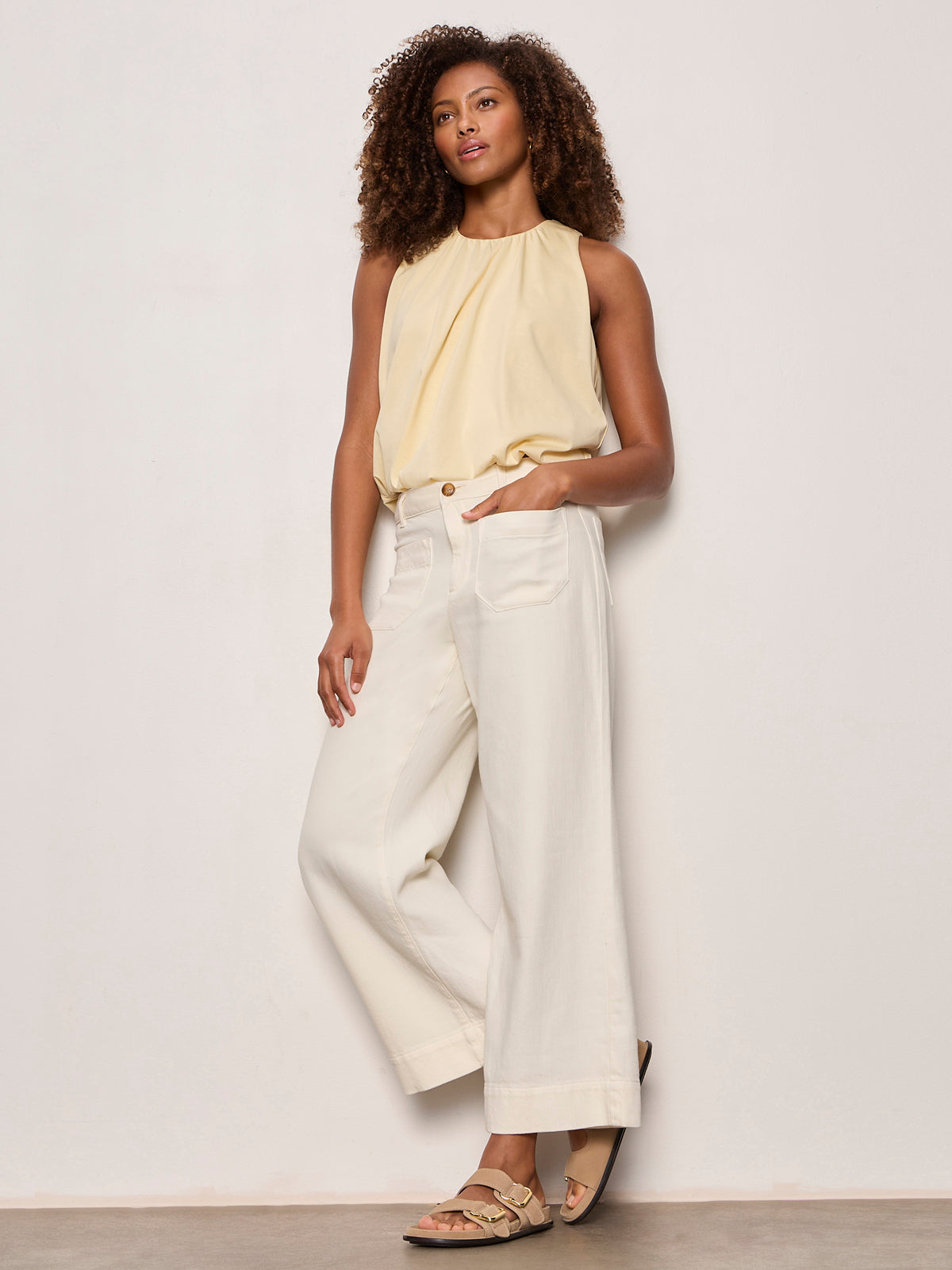 SOFT MARINE WIDE LEG CROP COLLAGEN | Sanctuary Clothing