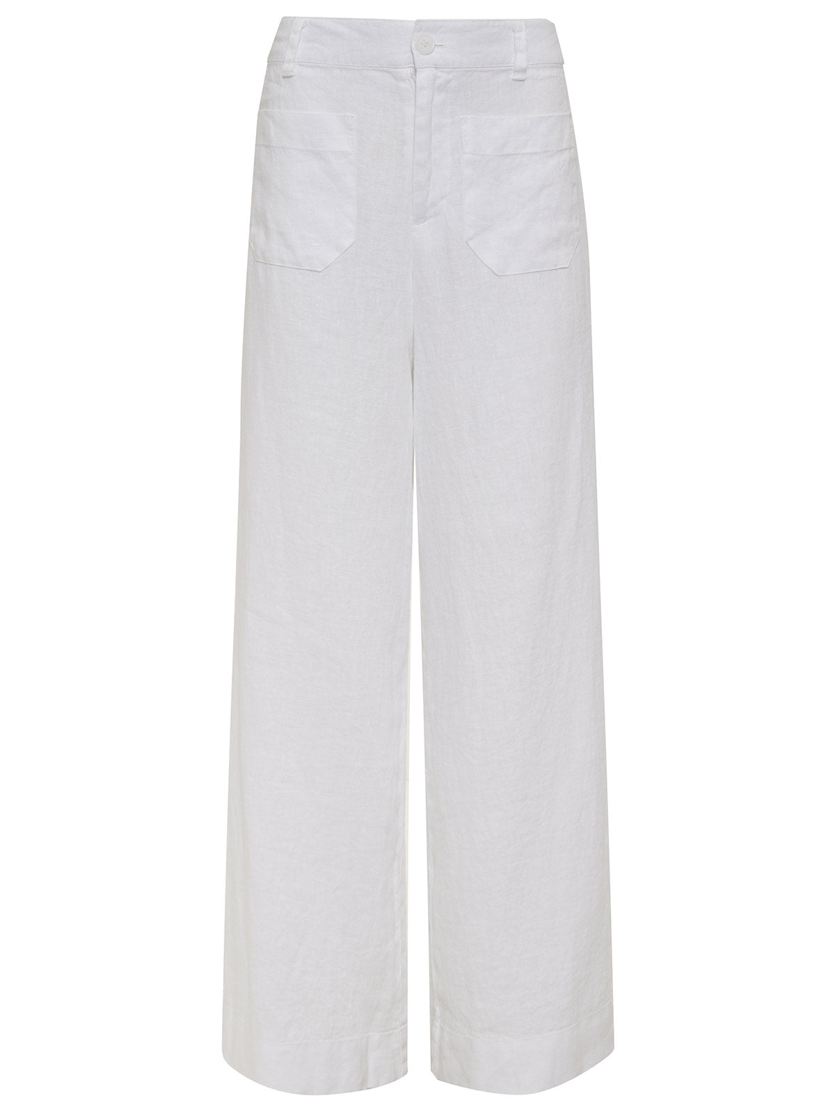 The Linen Marine Wide Leg Semi-High Rise Pant White | Sanctuary Clothing