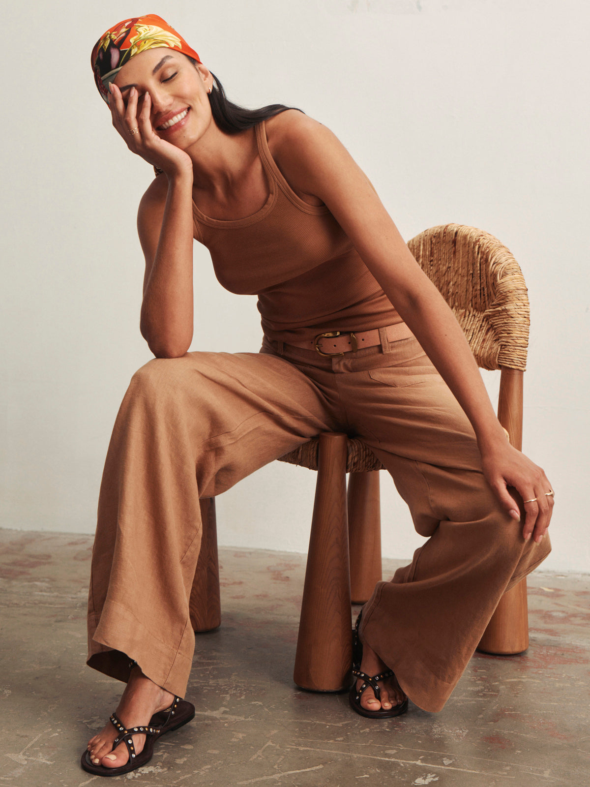 THE LINEN MARINE WIDE LEG TOASTED COCONUT | Sanctuary Clothing