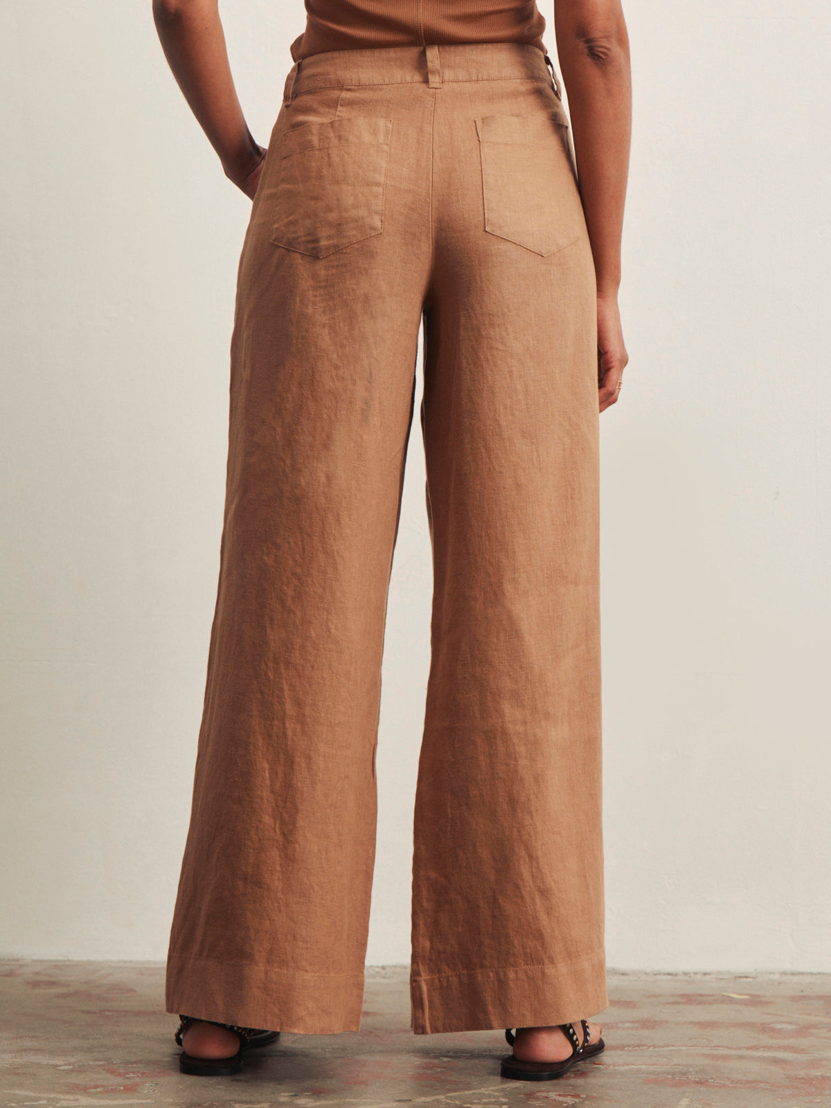 THE LINEN MARINE WIDE LEG TOASTED COCONUT | Sanctuary Clothing