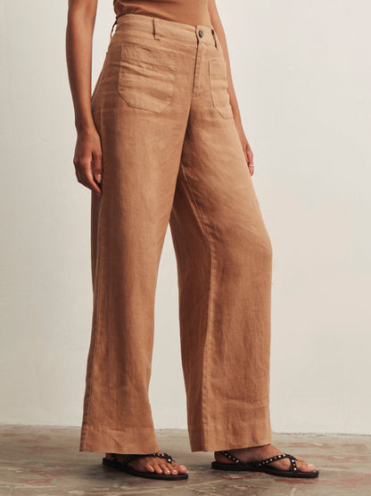THE LINEN MARINE WIDE LEG TOASTED COCONUT | Sanctuary Clothing