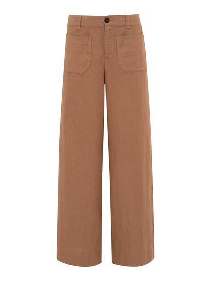 THE LINEN MARINE WIDE LEG TOASTED COCONUT | Sanctuary Clothing