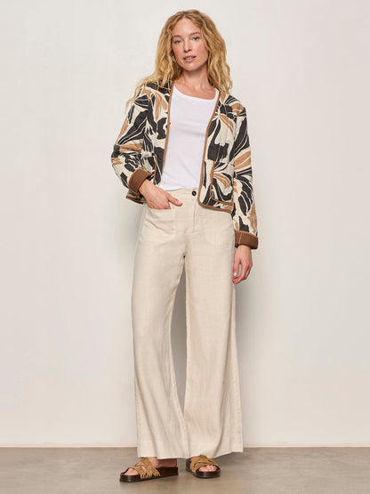 The Linen Marine Wide Leg Pant Summer Sand | Sanctuary Clothing