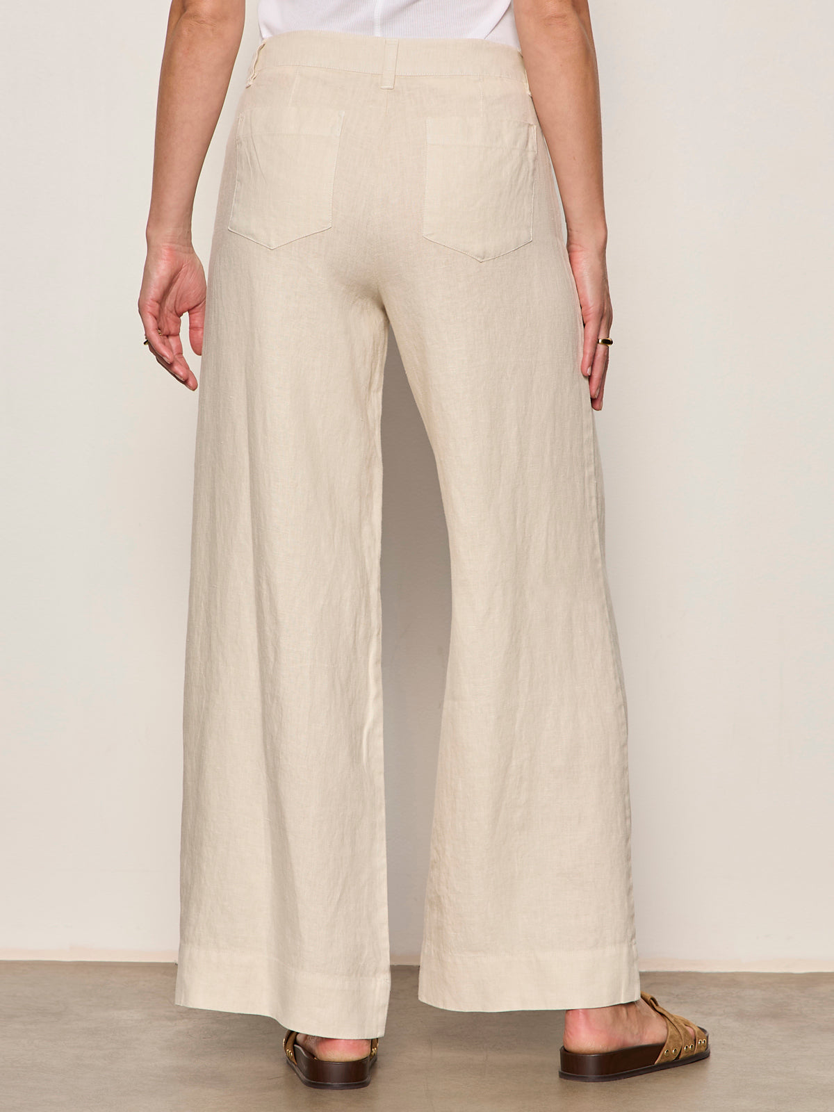 The Linen Marine Wide Leg Pant Summer Sand | Sanctuary Clothing