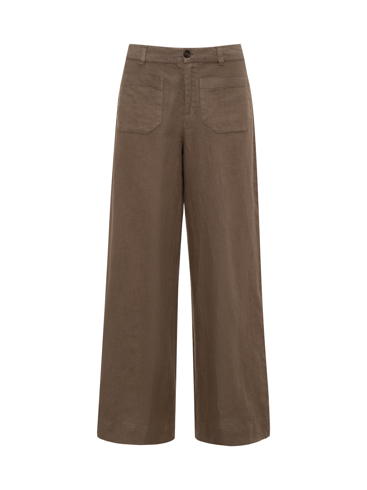 The Linen Marine Wide Leg Pant Timber | Sanctuary Clothing
