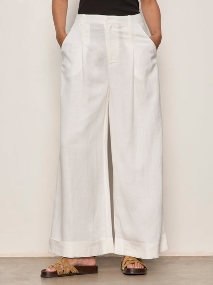 TERRACE LINEN PANT CHALK | Sanctuary Clothing
