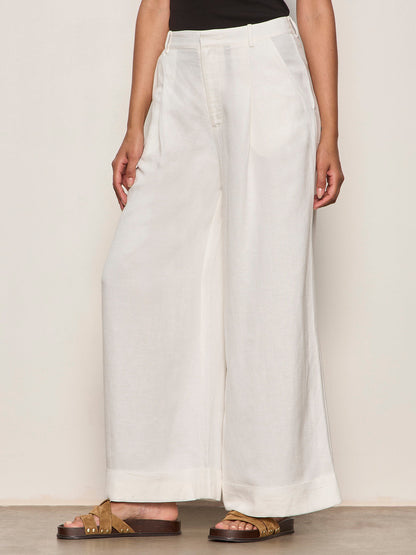 TERRACE LINEN PANT CHALK | Sanctuary Clothing