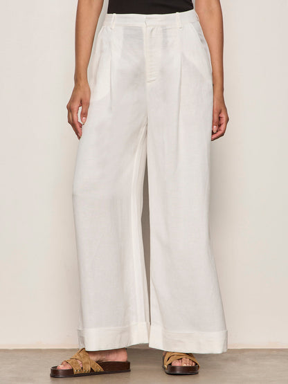 TERRACE LINEN PANT CHALK | Sanctuary Clothing