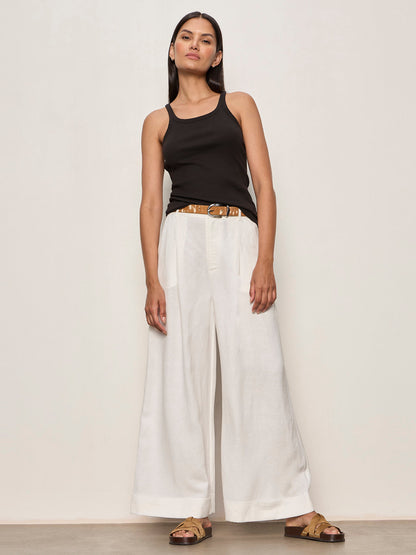 TERRACE LINEN PANT CHALK | Sanctuary Clothing