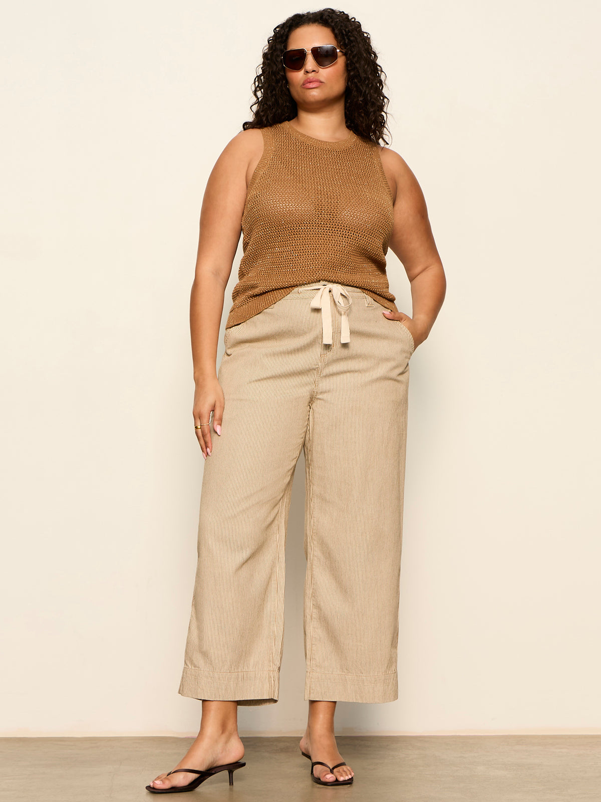 LILY CROPPED PANT LIDO STRIPE | Sanctuary Clothing